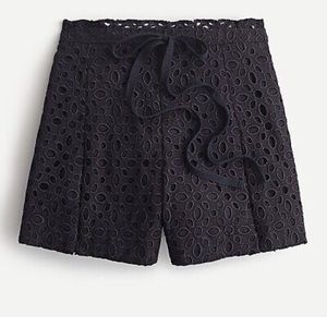 NWT J.Crew black eyelet shorts